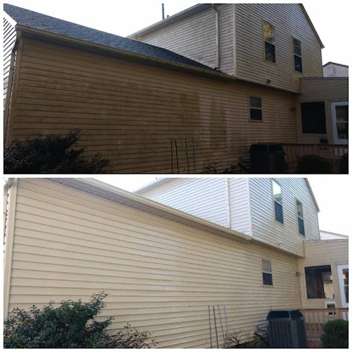 Before and after photos of a house's exterior